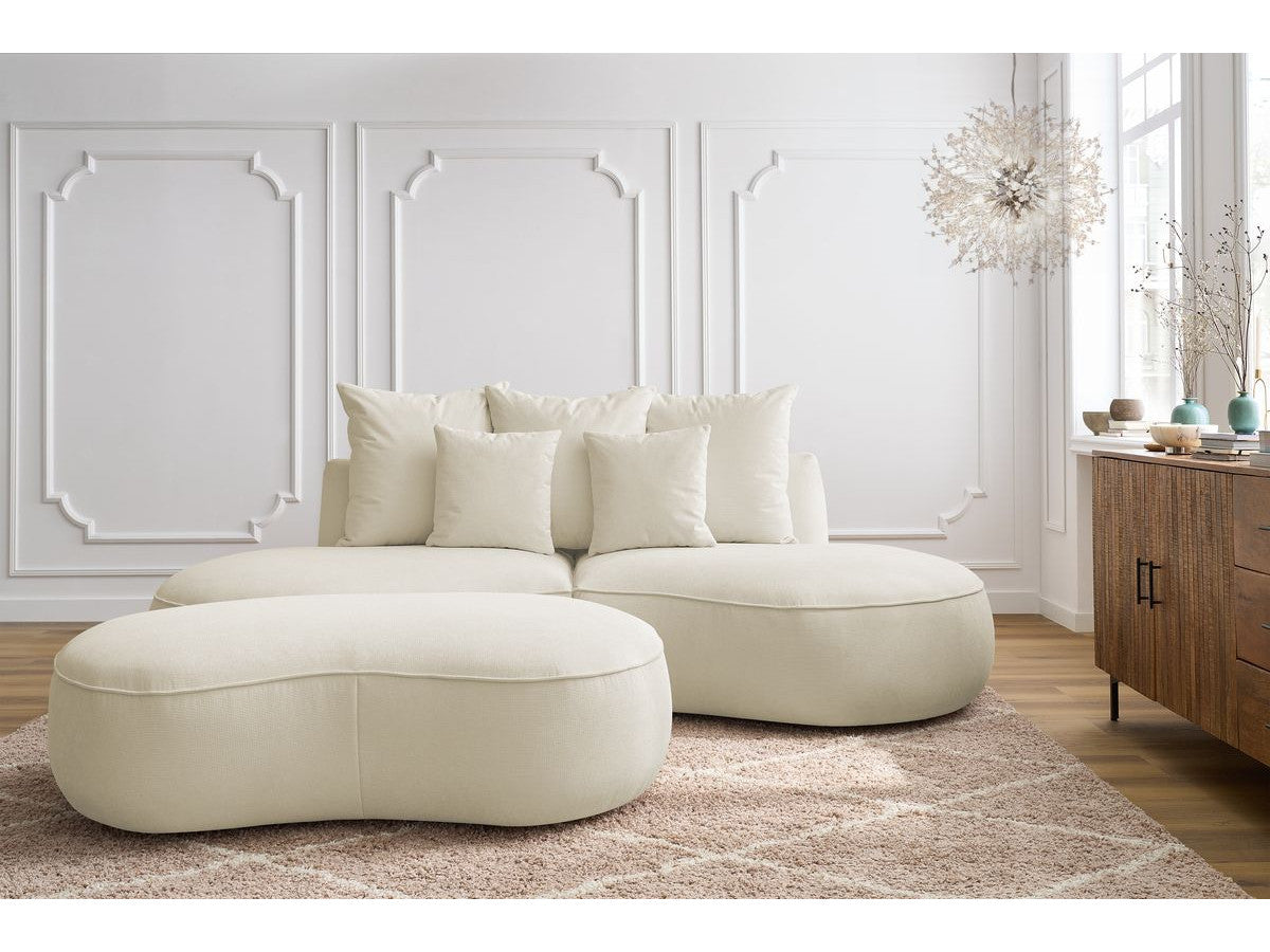 Sofa 3 vietų SAINT-GERMAIN su pufu, smėlinė su pagalvėlėmis