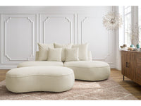 Sofa 3 vietų SAINT-GERMAIN su pufu, smėlinė su pagalvėlėmis