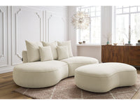 Sofa 3 vietų SAINT-GERMAIN su pufu, smėlinė su pufu