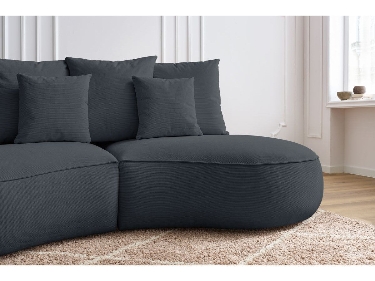 Sofa 3 vietų SAINT-GERMAIN, tamsiai pilka vaizdas iš šono
