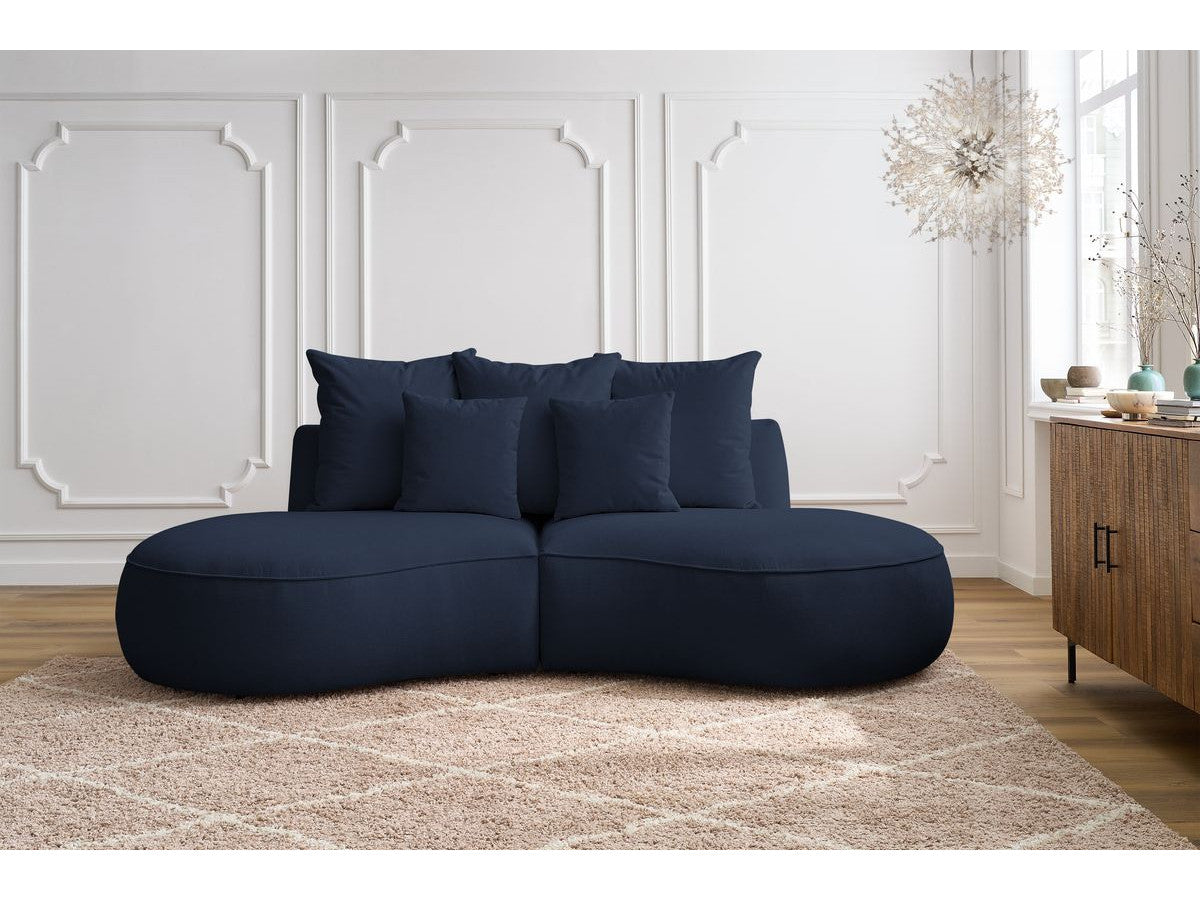 Sofa 3 vietų SAINT-GERMAIN, tamsiai mėlyna su pagalvėlėmis