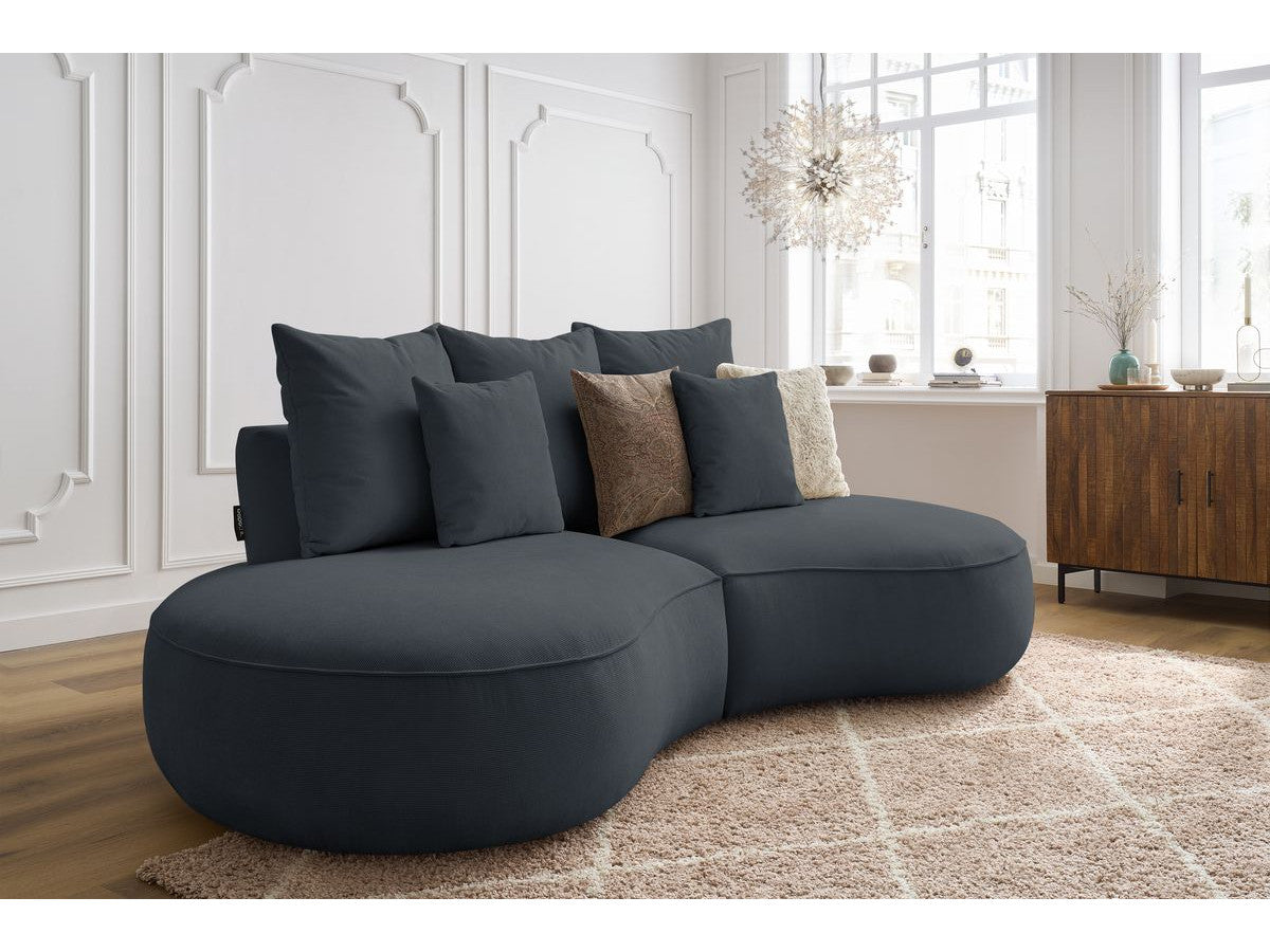 Sofa 3 vietų SAINT-GERMAIN, tamsiai pilka moderniame interjere