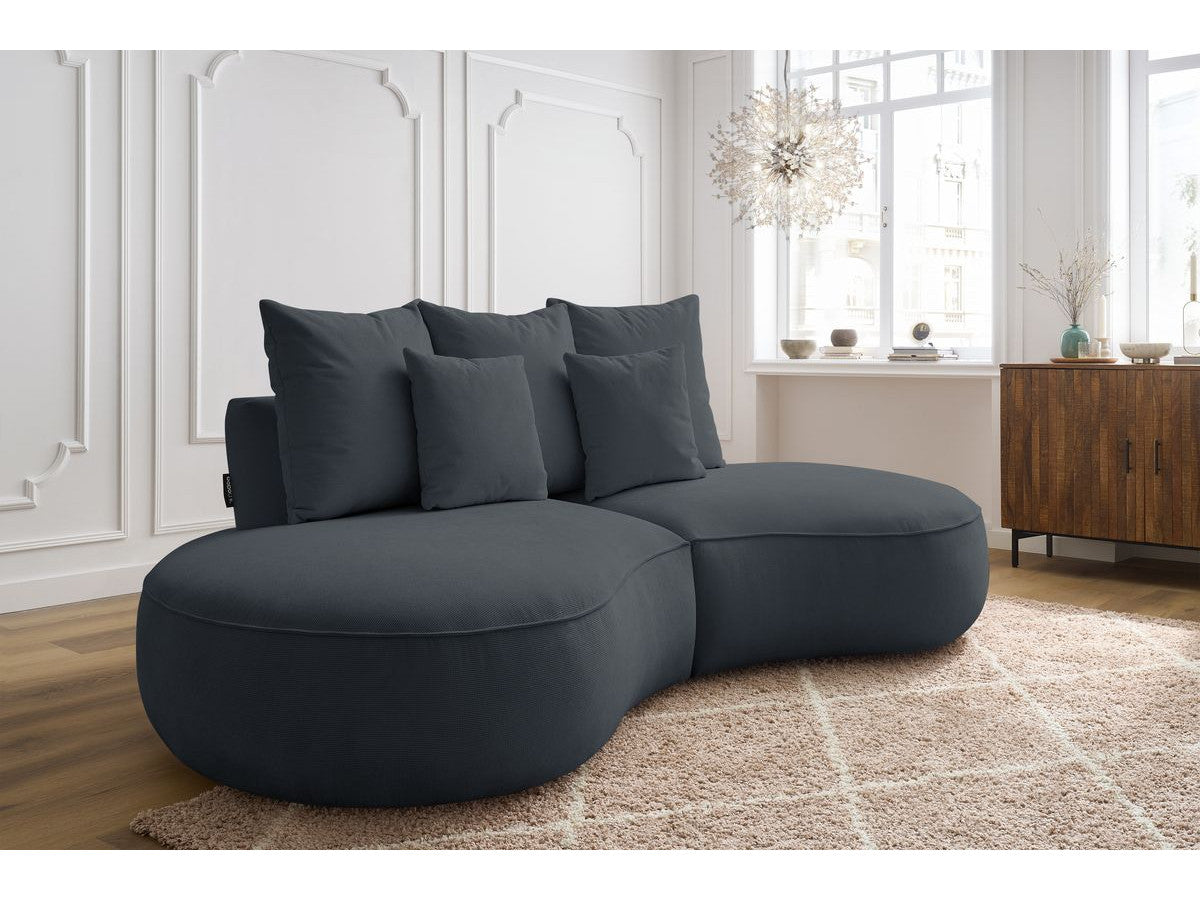 Sofa 3 vietų SAINT-GERMAIN, tamsiai pilka su pufu