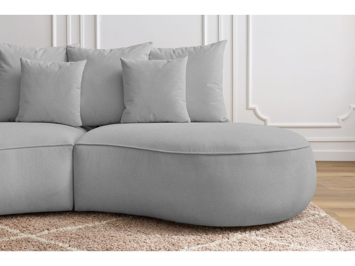 Sofa 3 vietų SAINT-GERMAIN, šviesiai pilka šalia kavos staliuko