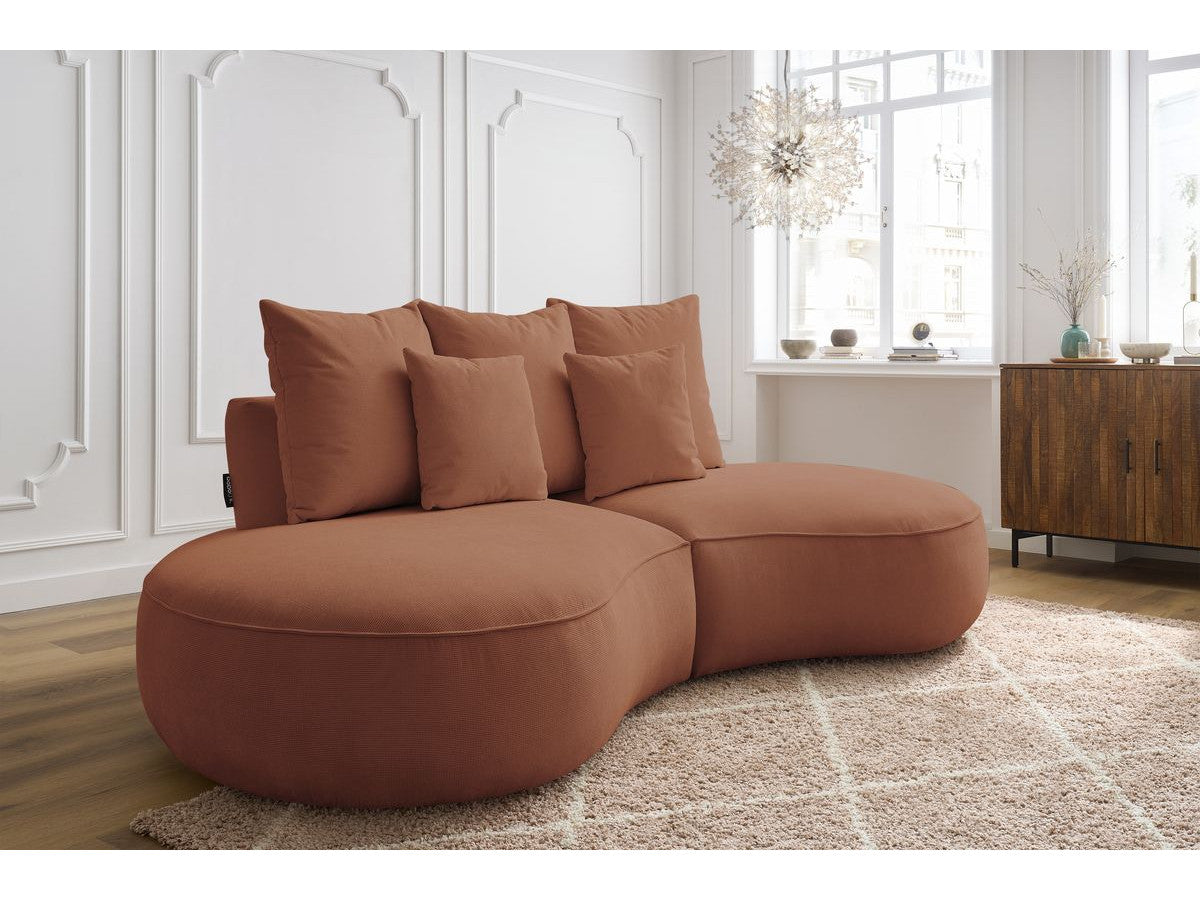 Sofa 3 vietų SAINT-GERMAIN, oranžinė su pufu