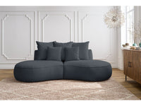 Sofa 3 vietų SAINT-GERMAIN, tamsiai pilka su pagalvėlėmis