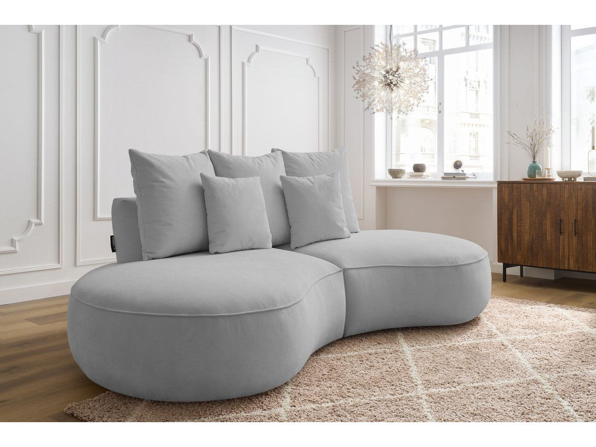 Sofa 3 vietų SAINT-GERMAIN, šviesiai pilka su pufu