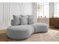 Sofa 3 vietų SAINT-GERMAIN, šviesiai pilka su pufu
