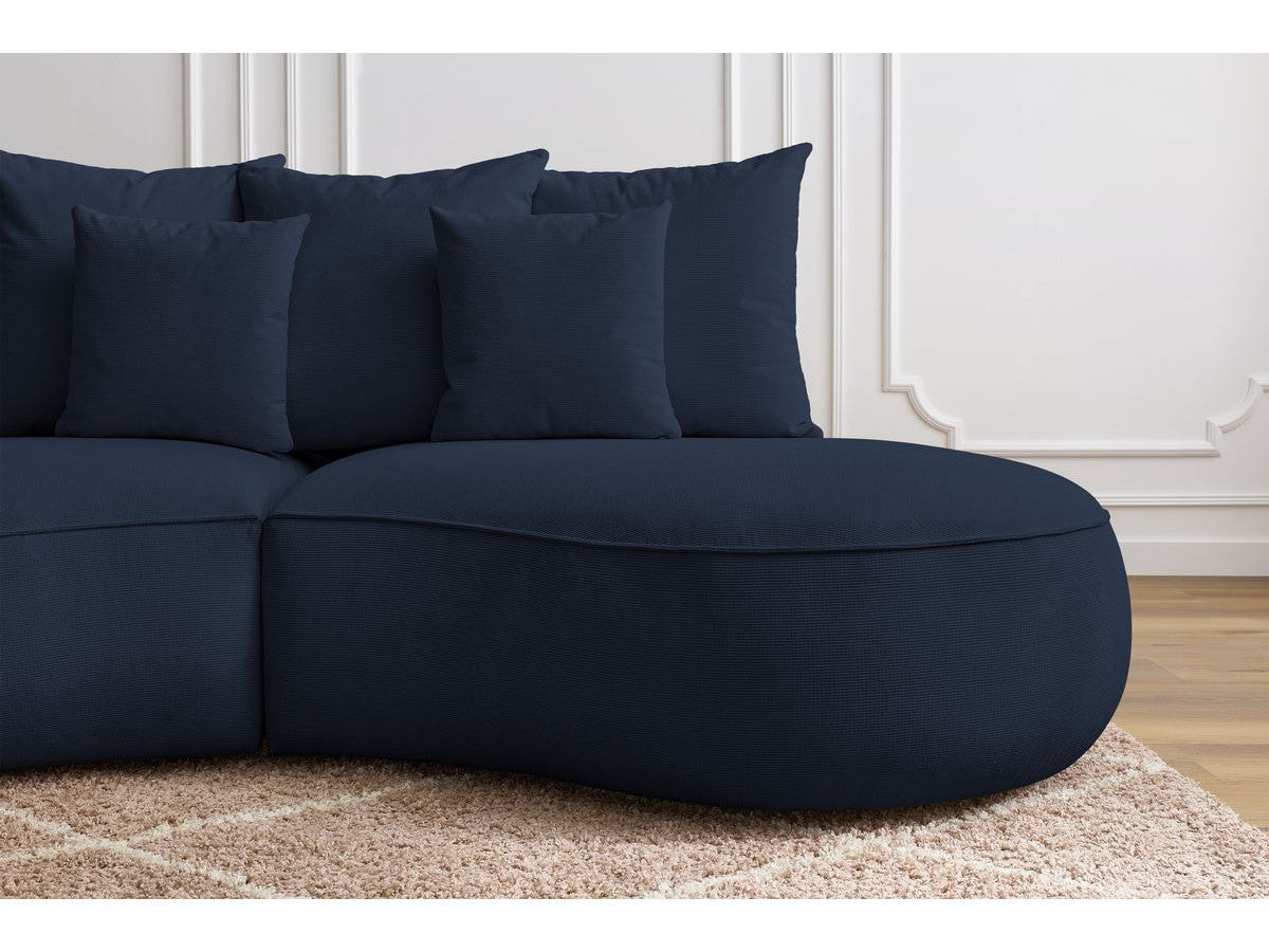 Sofa 3 vietų SAINT-GERMAIN, tamsiai mėlyna šalia kavos staliuko