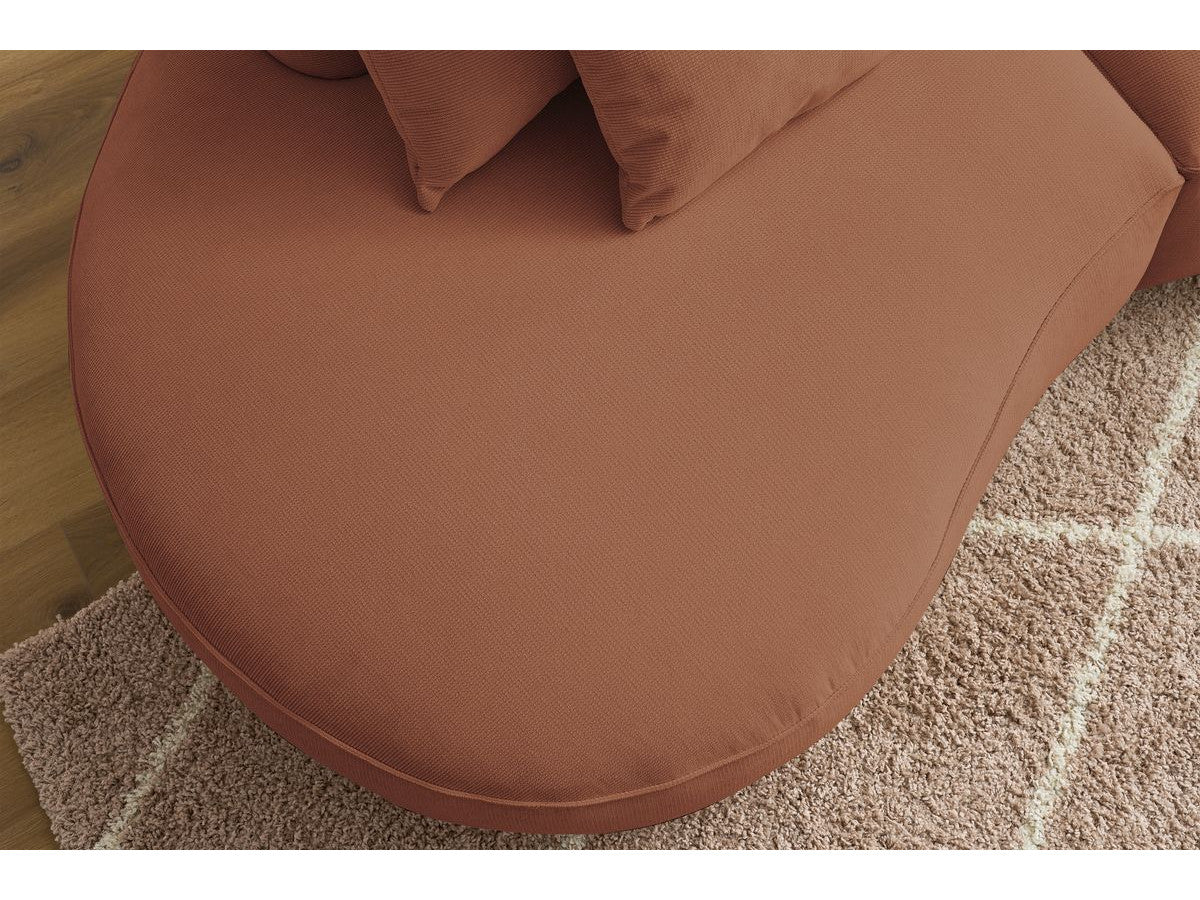 Sofa 3 vietų SAINT-GERMAIN, oranžinė audinio tekstūra