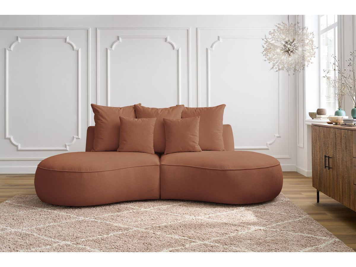 Sofa 3 vietų SAINT-GERMAIN, oranžinė su pagalvėlėmis