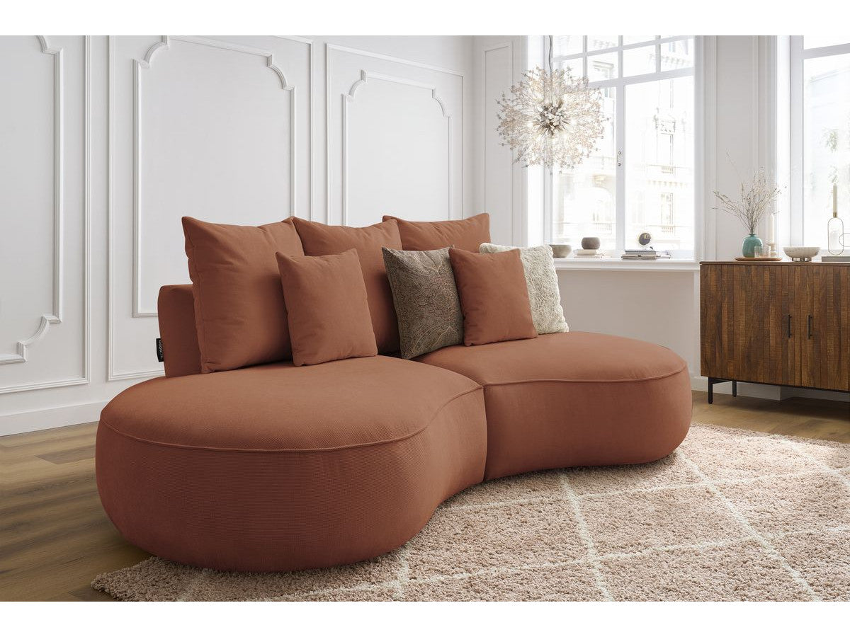 Sofa 3 vietų SAINT-GERMAIN, oranžinė moderniame interjere