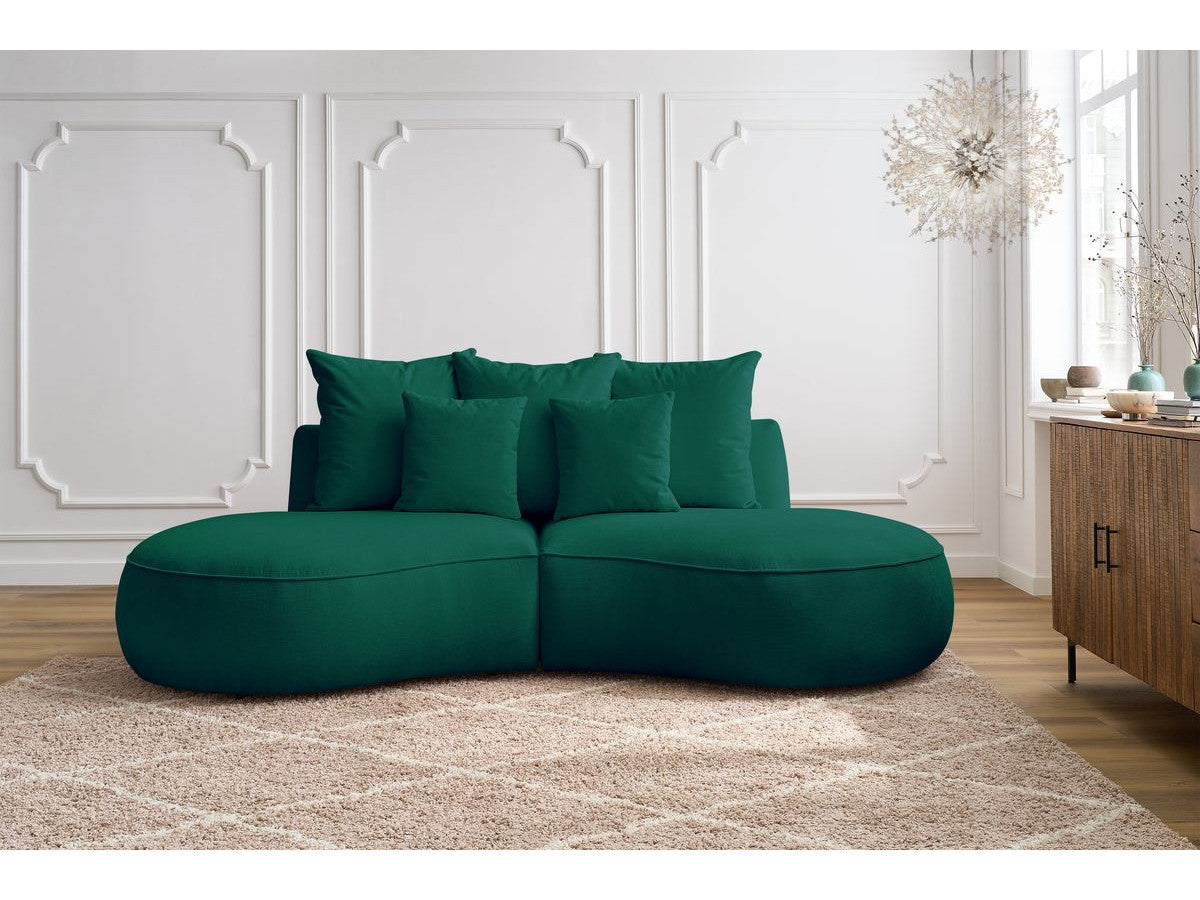 Sofa 3 vietų SAINT-GERMAIN, žalia su pagalvėlėmis
