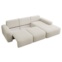 Kampinė sofa-lova LIVA, kreminė, dešinė