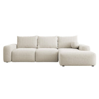 Kampinė sofa LIVA kreminė spalvos, šenilas