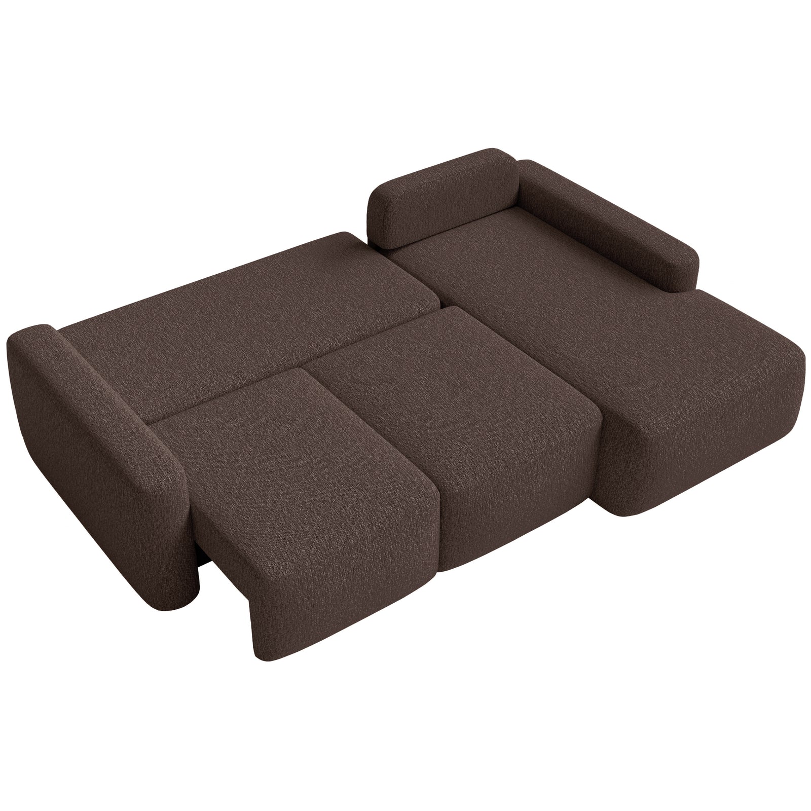 Kampinė sofa-lova LIVA, ruda, dešinė