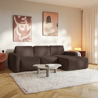 Kampinė sofa-lova LIVA, ruda, dešinė