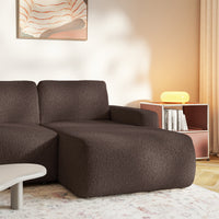Kampinė sofa-lova LIVA, ruda, dešinė