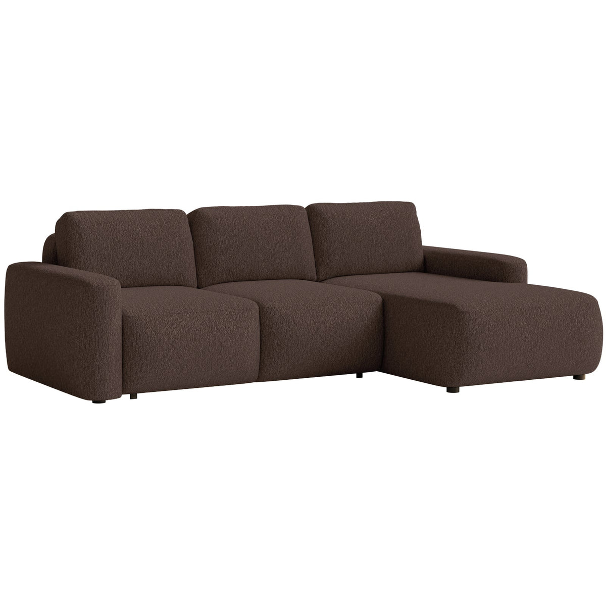 Kampinė sofa-lova LIVA, ruda, dešinė