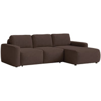 Kampinė sofa-lova LIVA, ruda, dešinė