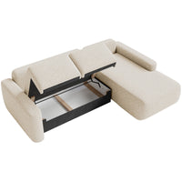 Kampinė sofa-lova LIVA, šviesiai smėlinė, dešinė
