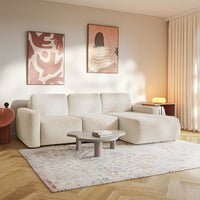 Kampinė sofa-lova LIVA, šviesiai smėlinė, dešinė