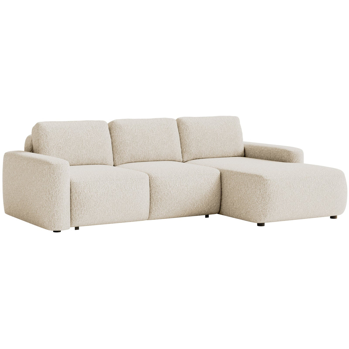 Kampinė sofa-lova LIVA, šviesiai smėlinė, dešinė