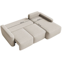 Kampinė sofa-lova LIVA, smėlinė, dešinė