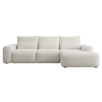 Kampinė sofa-lova LIVA, kreminė, dešinė