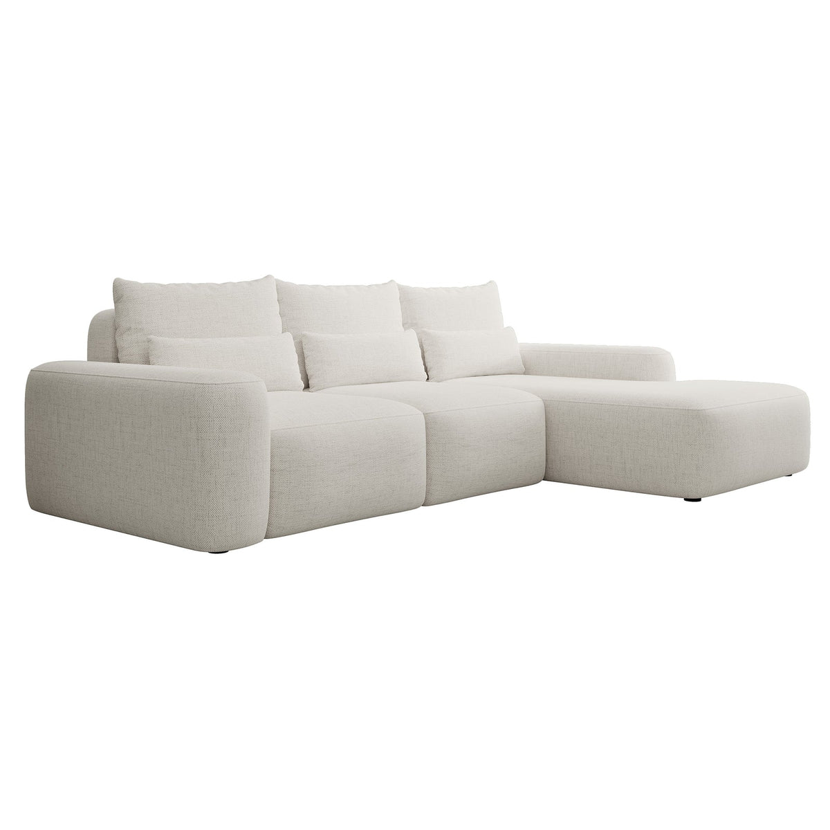 Kampinė sofa-lova LIVA, kreminė, dešinė