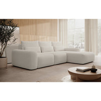 Kampinė sofa-lova LIVA, kreminė, dešinė