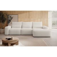 Kampinė sofa-lova LIVA, kreminė, dešinė