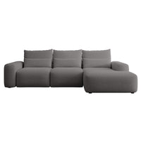 Kampinė sofa LIVA visu dydžiu, tamsiai pilka šenilas