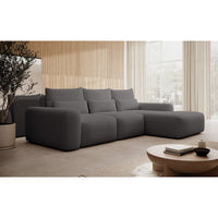 Kampinė sofa LIVA moderniame svetainės interjere