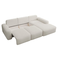Kampinė sofa-lova LIVA, kreminė, dešinė