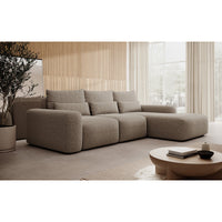 Kampinė sofa LIVA moderniame svetainės interjere