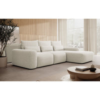 Kampinė sofa-lova LIVA, kreminė, dešinė