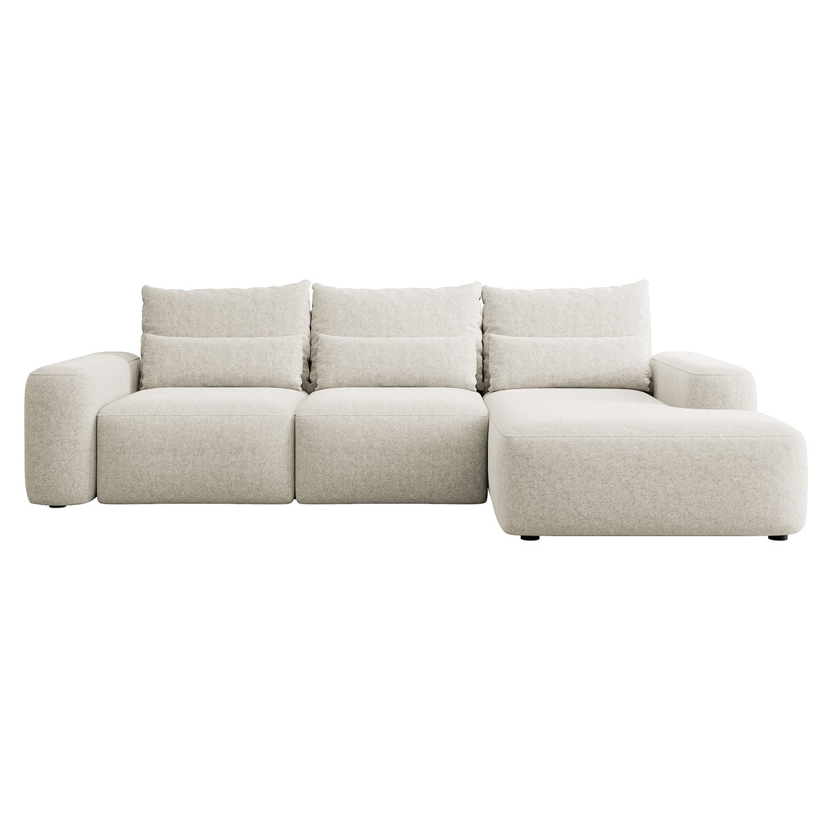 Kampinė sofa-lova LIVA, kreminė, dešinė