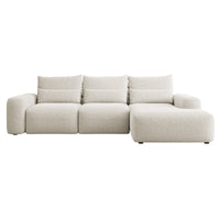Kampinė sofa-lova LIVA, kreminė, dešinė