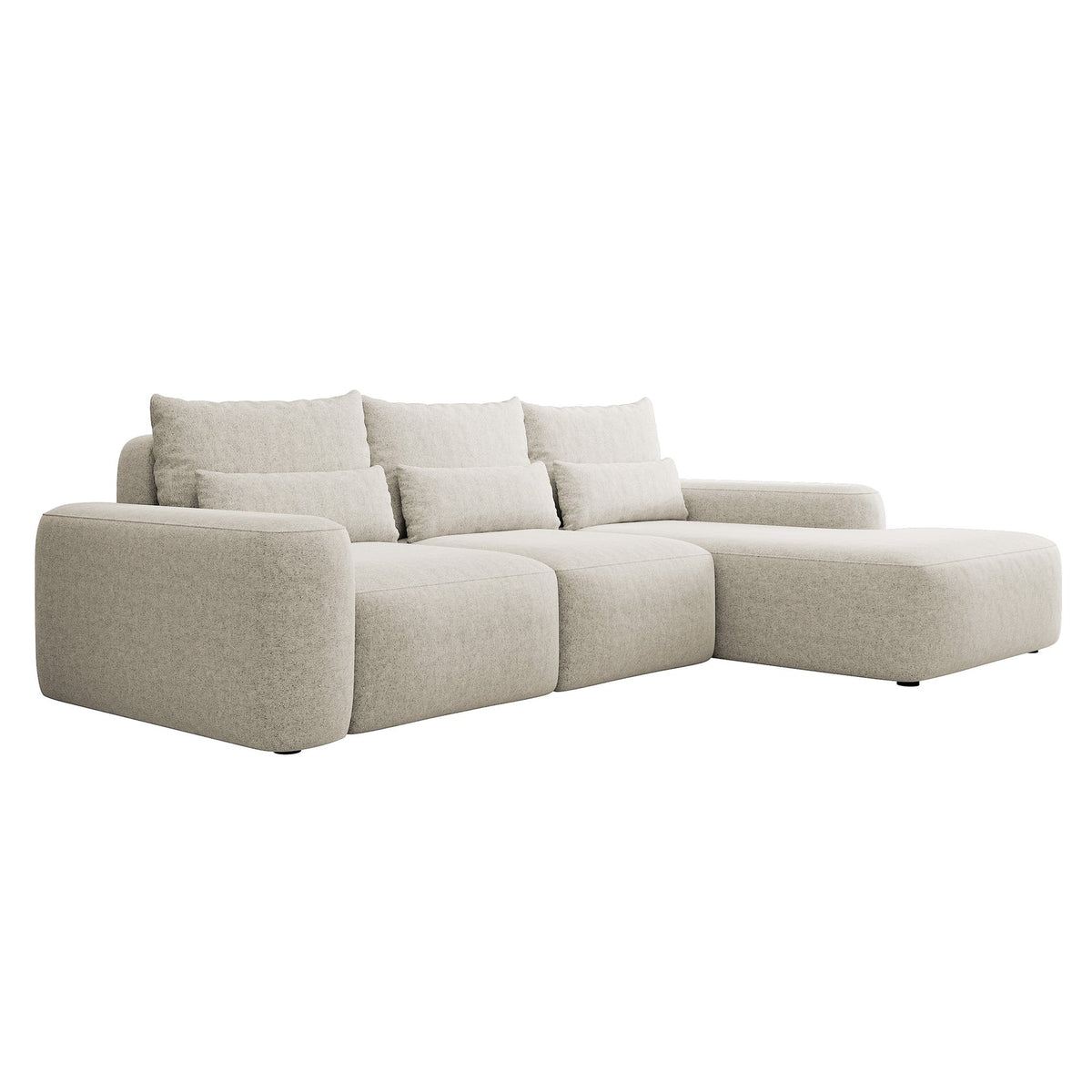 Kampinė sofa-lova LIVA, kreminė, dešinė