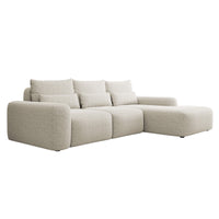 Kampinė sofa-lova LIVA, kreminė, dešinė