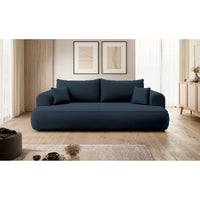 Sofa-lova CORMAC svetainės interjere, tamsiai mėlyna