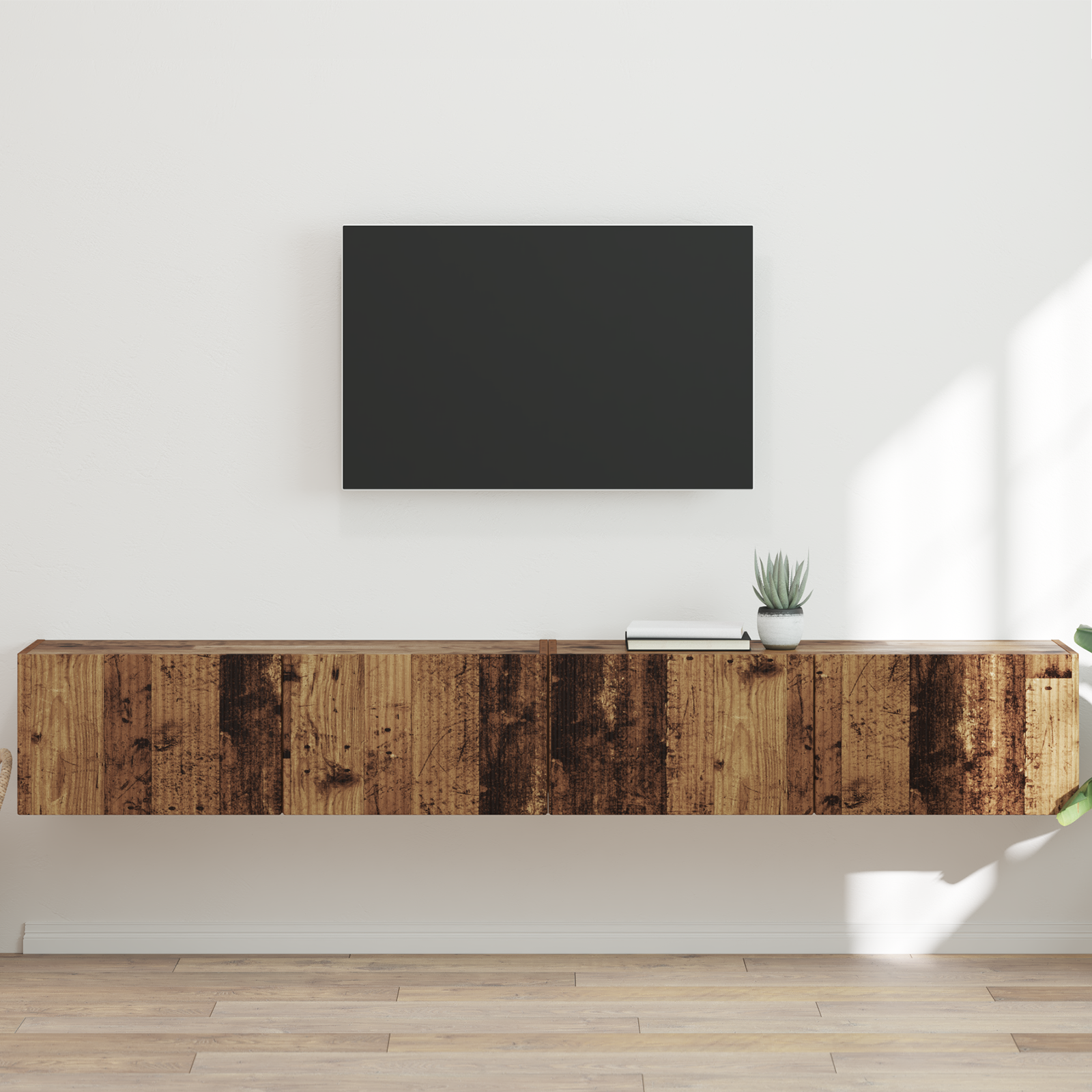 TV sieninė spintelė 2 pcs Senovinis medis 98 x 31 x 29,5 cm