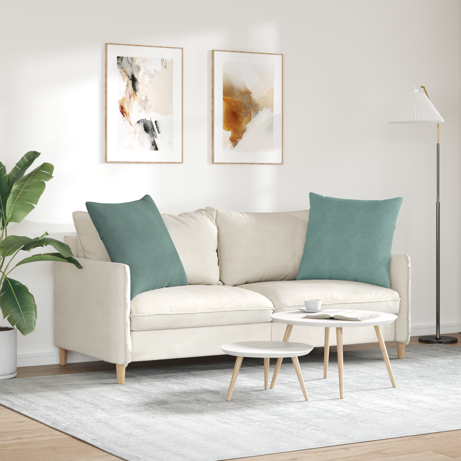 Sofa Pagalvės 2 pcs Jūrinė žalia 60 x 60 cm Kordūrinis audinys
