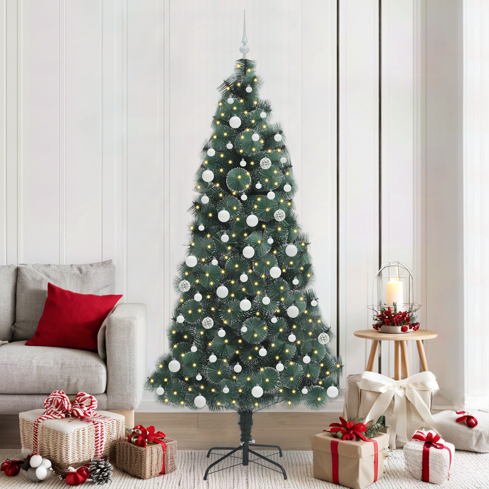Artificial Pre-Lit Christmas Tree with Ball Set