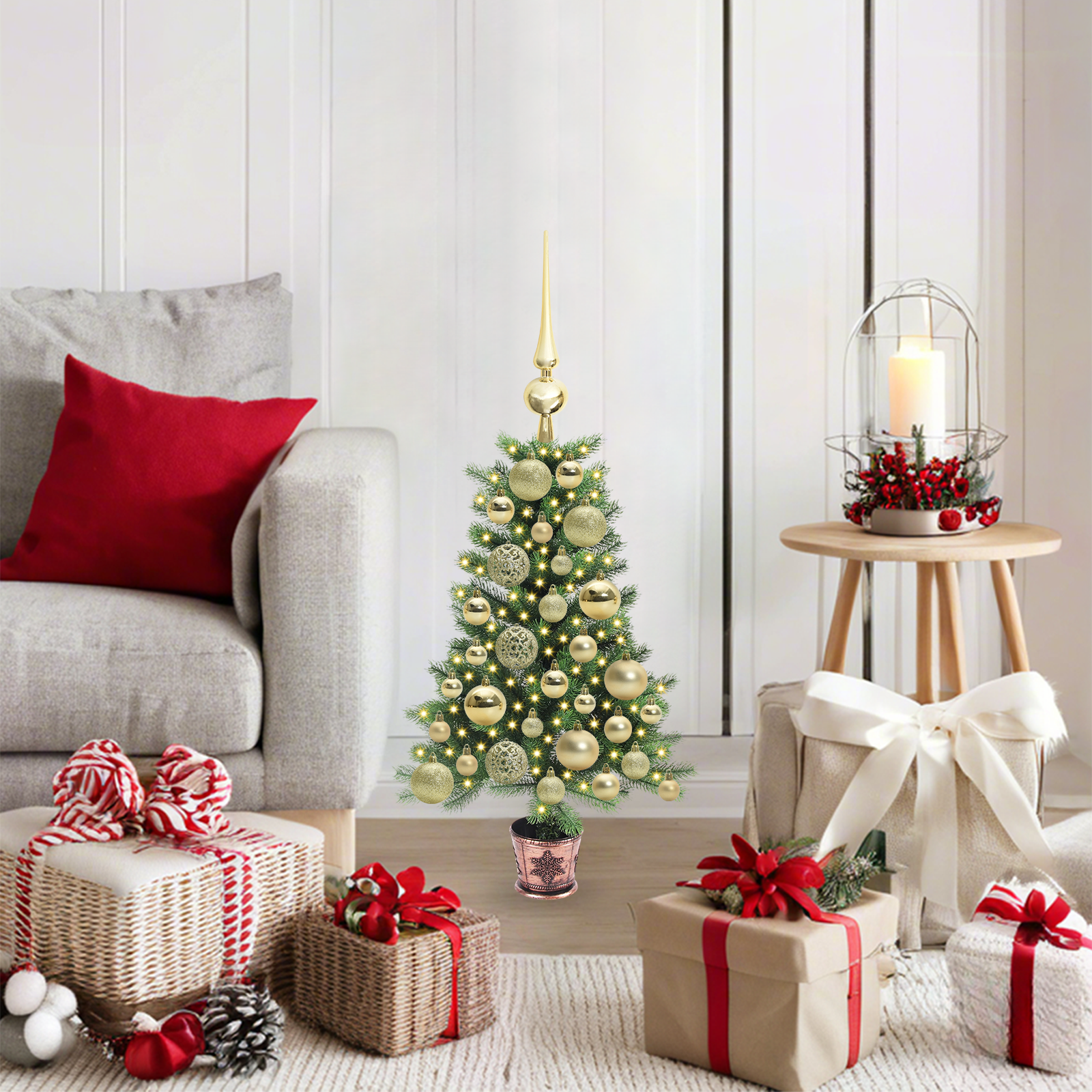 Kalėdų eglutė su 150 LED s stovu Žalia 65 cm PE