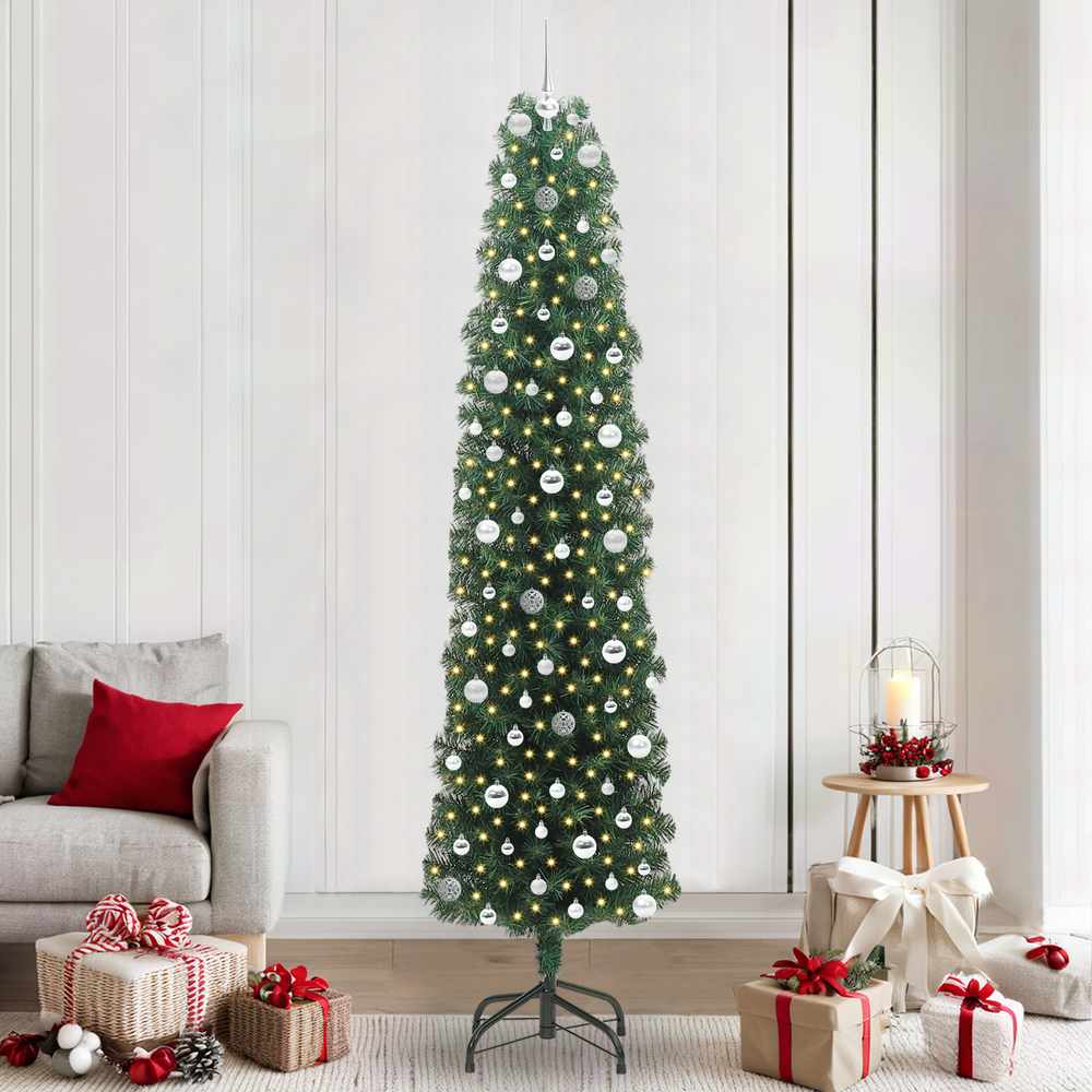 Artificial Christmas Tree Green 240 cm PVC, Steel and Plastic