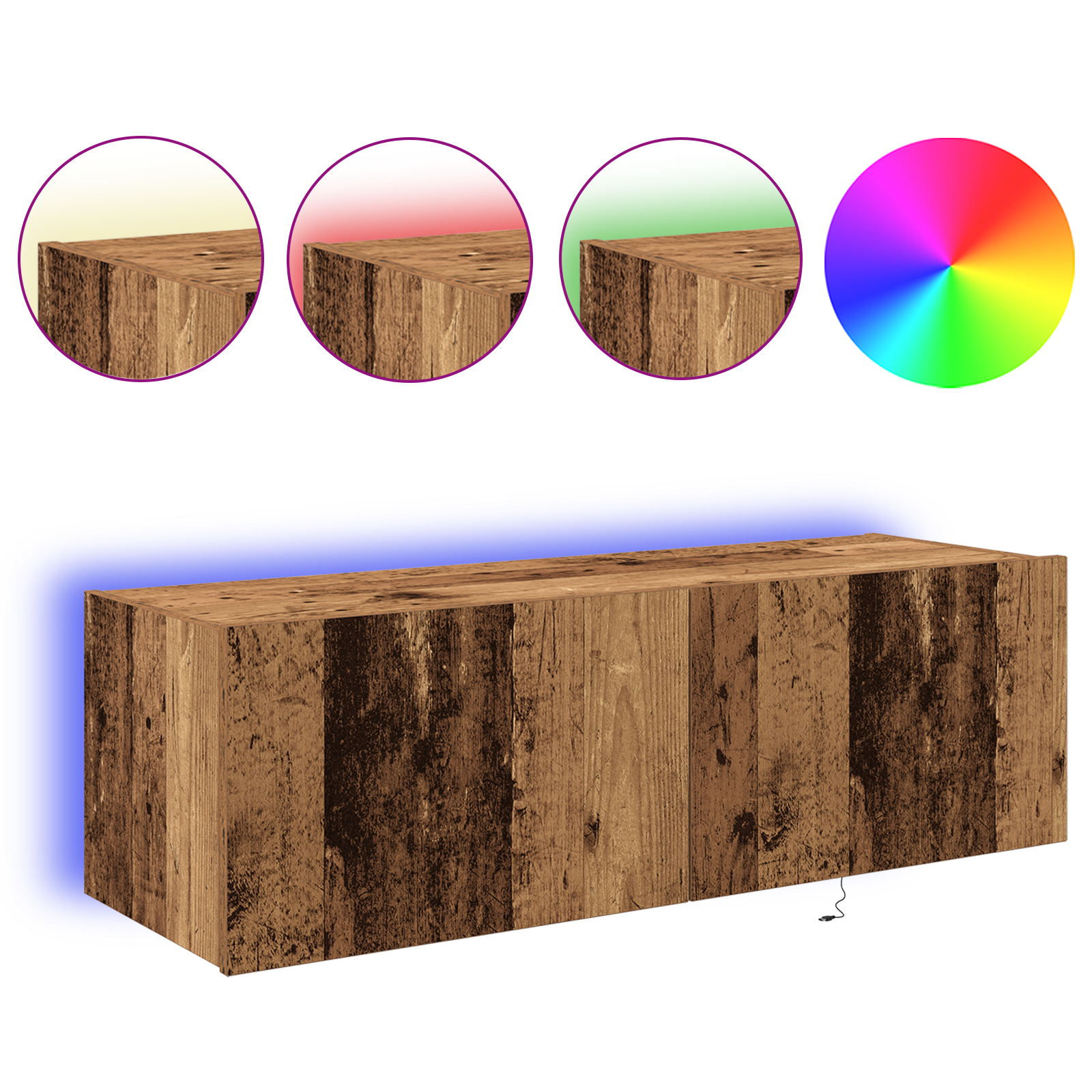 TV sieninė spintelė 2 pcs Senovinis medis 100 x 35 x 31 cm