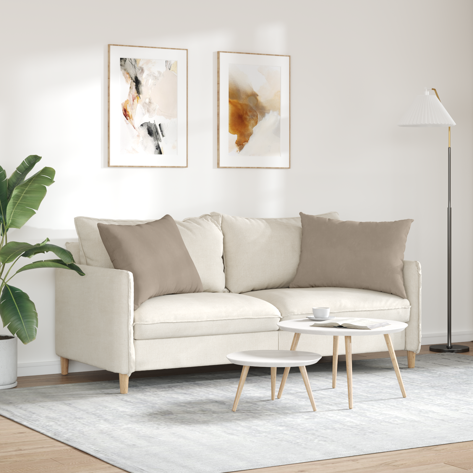 Sofa Pagalvės 2 pcs Taupe 70 x 50 cm audinys