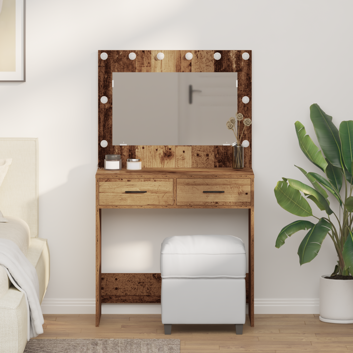 Dressing Table Antique Wood 78.5 x 41 x 135 cm